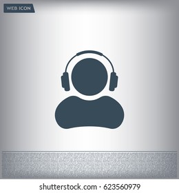 man with headphones vector icon