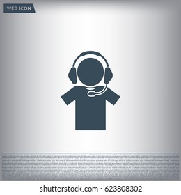 man with headphones vector icon