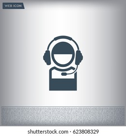 man with headphones vector icon