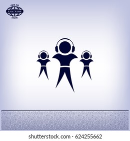 man with headphones vector icon