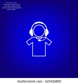 man with headphones vector icon