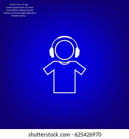 man with headphones vector icon