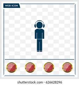 man with headphones vector icon