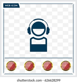 man with headphones vector icon