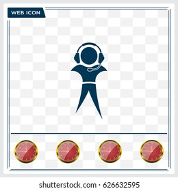 man with headphones vector icon
