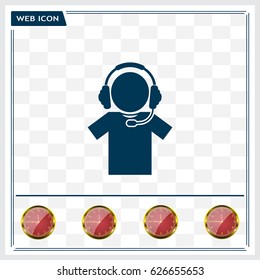 man with headphones vector icon