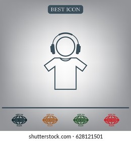 man with headphones vector icon