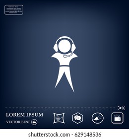man with headphones vector icon