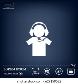 man with headphones vector icon