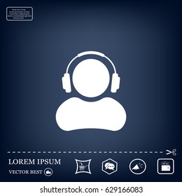 man with headphones vector icon