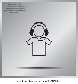 man with headphones vector icon