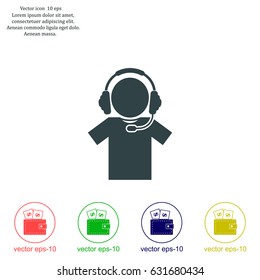 man with headphones vector icon