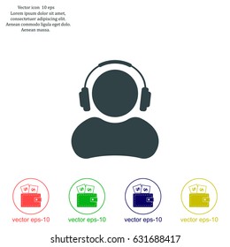 man with headphones vector icon