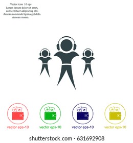man with headphones vector icon
