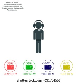 man with headphones vector icon