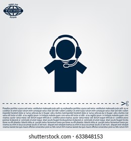 man with headphones vector icon