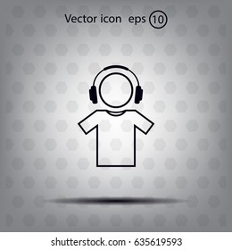 man with headphones vector icon