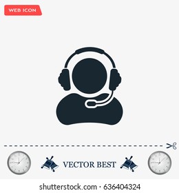 man with headphones vector icon