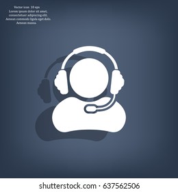 man with headphones vector icon