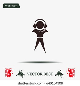 man with headphones vector icon