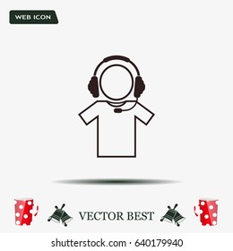 man with headphones vector icon