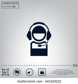 man with headphones vector icon
