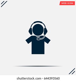 man with headphones vector icon