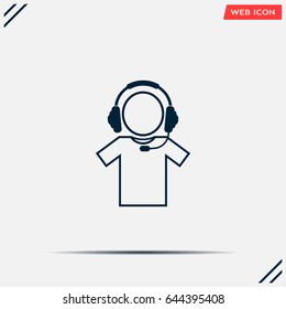 man with headphones vector icon