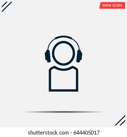 man with headphones vector icon
