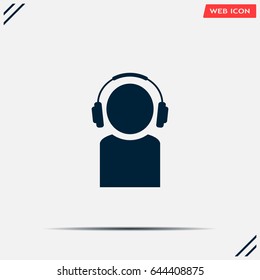 man with headphones vector icon