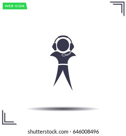 man with headphones vector icon