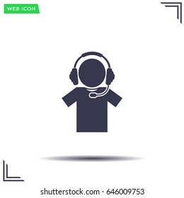 man with headphones vector icon