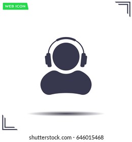 man with headphones vector icon