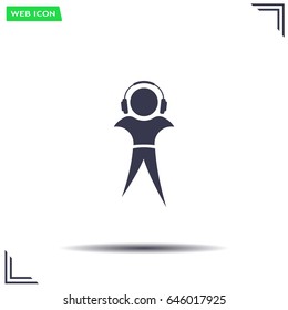 man with headphones vector icon