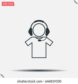 man with headphones vector icon