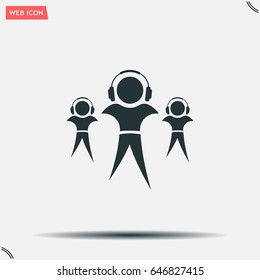 man with headphones vector icon