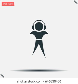 man with headphones vector icon