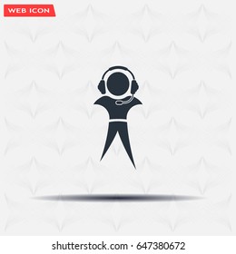 man with headphones vector icon