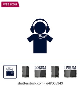 man with headphones vector icon
