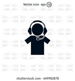man with headphones vector icon