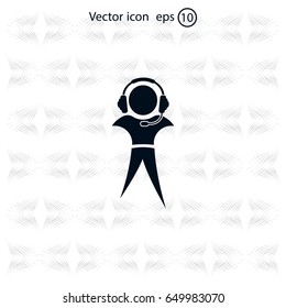man with headphones vector icon