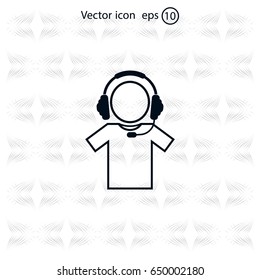man with headphones vector icon
