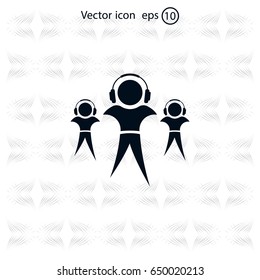 man with headphones vector icon