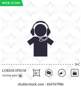 man with headphones vector icon