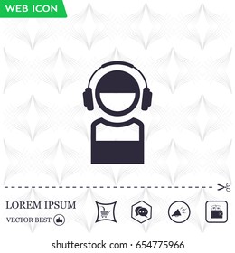 man with headphones vector icon