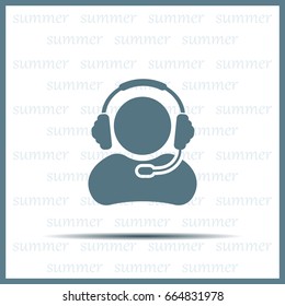 man with headphones vector icon