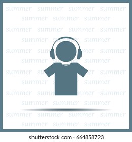 man with headphones vector icon