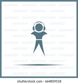 man with headphones vector icon