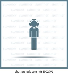 man with headphones vector icon