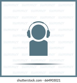 man with headphones vector icon